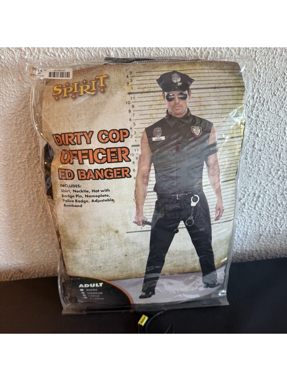 Spirit Halloween Dirty Cop Officer Costume Size M Complete Outfit NWOT Mens